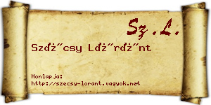 Szécsy Lóránt névjegykártya