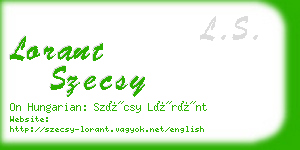 lorant szecsy business card